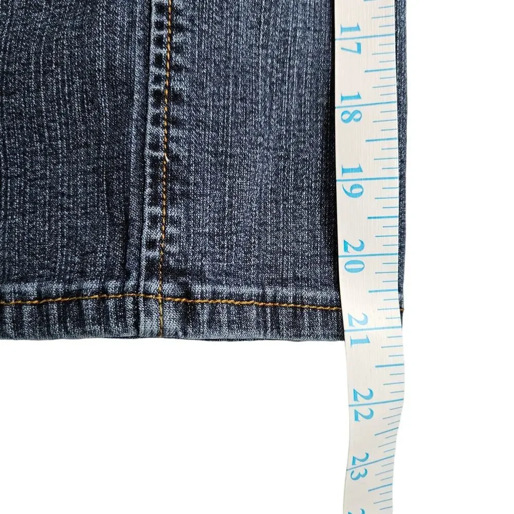 EUC VTG Mixit Cropped Stretch Mid-Rise Jeans Sz. 10 Reg x 21‎ Dark Wash Denim
